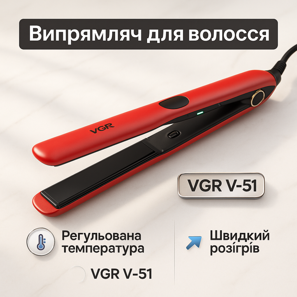 Праска плойка щітка для випрямлення волосся VGR, Професійна праска, Плойка для випрямлення RS-81 Львів - фото 14