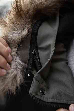 Парка мужская зимняя средняя на коттоне с капюшоном Pobedov seniora udacha Киев