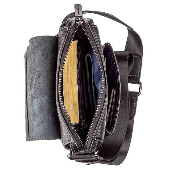 Сумка мужская комбо SHVIGEL 11174 кожаная Черная Киев