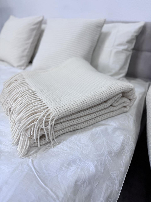 Vladi Плед Vladi 170х210 см вовняний Нова Зеландія молочний Коломия - фото 3