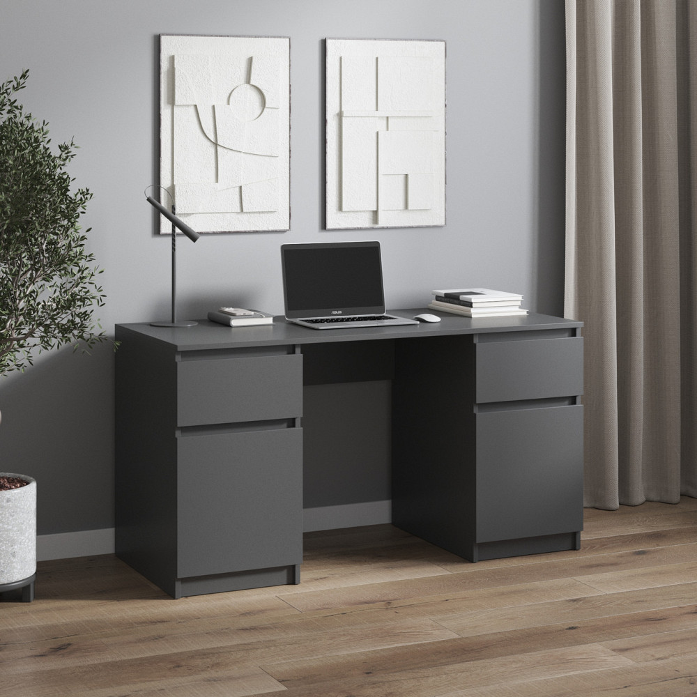 Компьютерный стол VAYS, письменный стол с двумя тумбами, c ящиками без ручек R-34 Львов - изображение 3