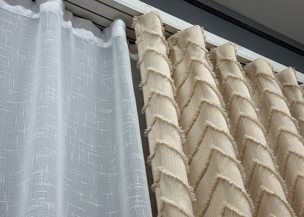 Шторная ткань Лен Букле цвет кремовый 1807ш Киев - изображение 5