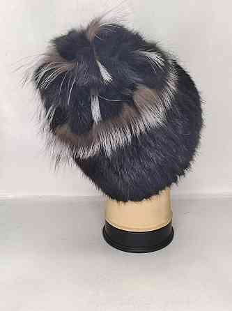 Шапка хутряна жіноча із чорнобуркою квіточка Роза Чорний Харків