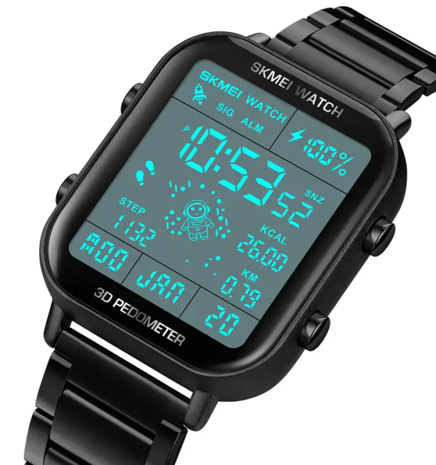 Чоловічий наручний годинник Skmei 1888 astronaut фітнес трекер (Чорний) Вінниця - фото 4
