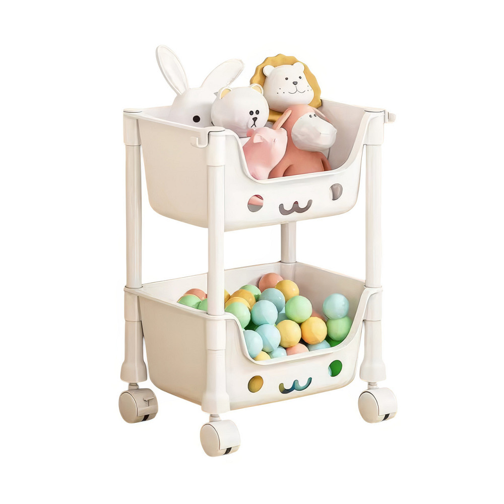 Органайзер для дитячої кімнати, стелаж з контейнерами на колесах, білий, 43×30.3×22 см Кам'янець-Подільський - фото 14