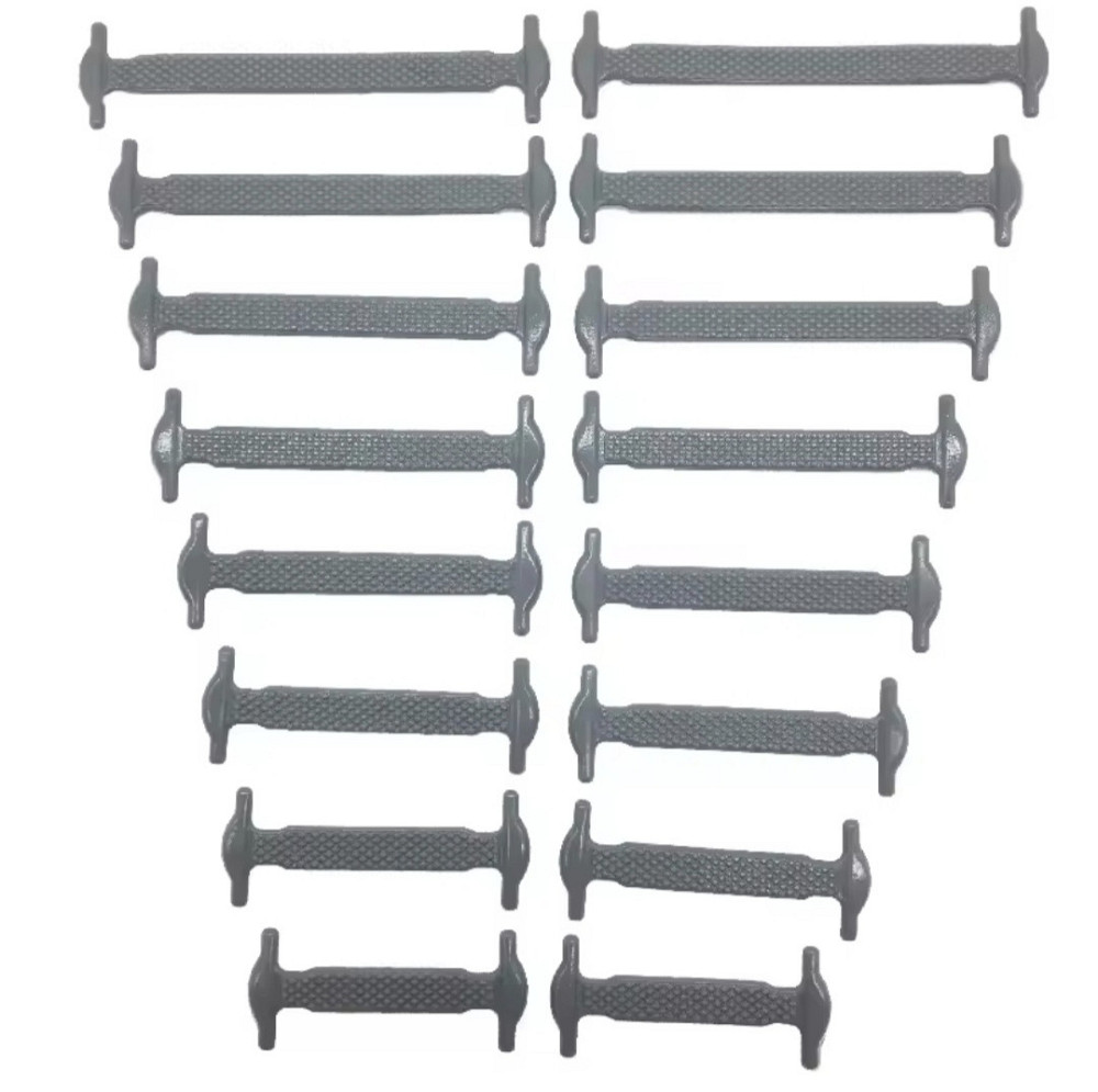 Шнурки силиконовые ленивые 16 шт Серый Смела - изображение 2