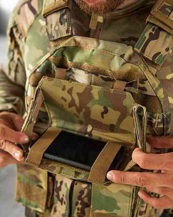 Тактичний нагрудний тримач для смартфона, з кріпленням на бронежилет, Мультикам Одеса