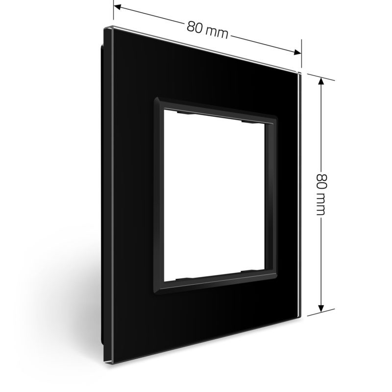 Рамка 1-постова LIVOLO, загартоване скло, чорна матова, 80×80 мм (VL-P7E-2BS06) Коломыя - изображение 2