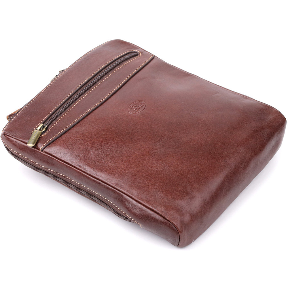 Мужская сумка через плечо из гладкой натуральной кожи Tony Perotti 20854_1 (9137-20 moro) Коричневый Киев - изображение 5