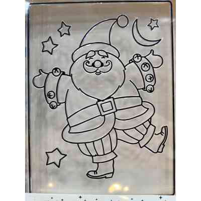 Новорічні наклейки Jumi Санта 16 х 12 см, в комплекті 6 фарб та пензлик для розфарб. (5900410886827) Вінниця