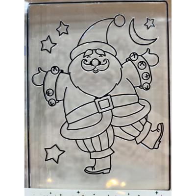 Новогодние наклейки Jumi Санта 16 х 12 см, в комплекте 6 красок и кисточка для расцветок. (5900410886827) Винница - изображение 1