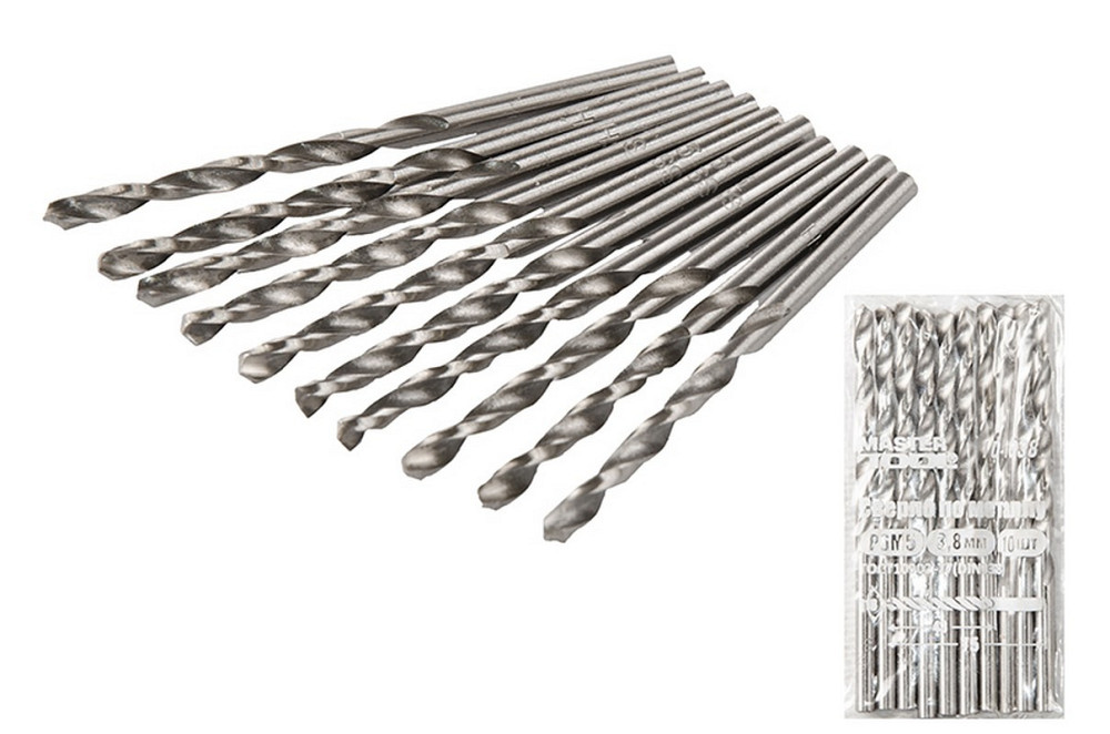 Сверло для металла MASTERTOOL HSS 3,8х75 мм WHITE 10-1038 Ровно - изображение 1
