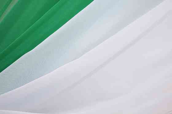 Кухонные шторы VR-Textil № 017к комбинированные с подвязками зеленый с белым 265х170 см (50-861) Киев