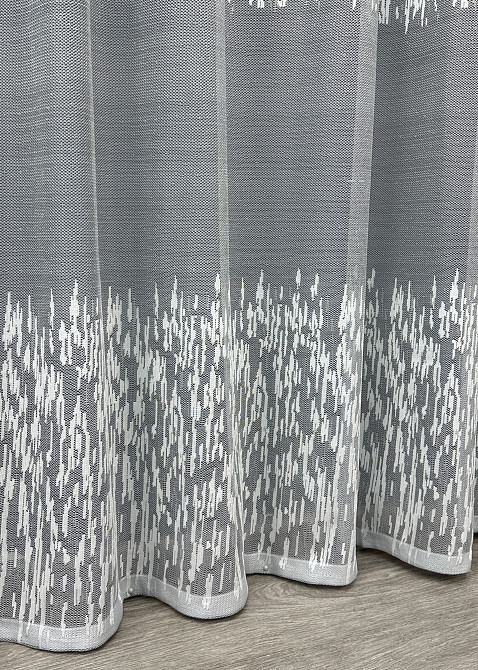 Тюль VR-Textil 1675т Жакард Білий з сірим 250х270 см (42-0948) Київ - фото 7