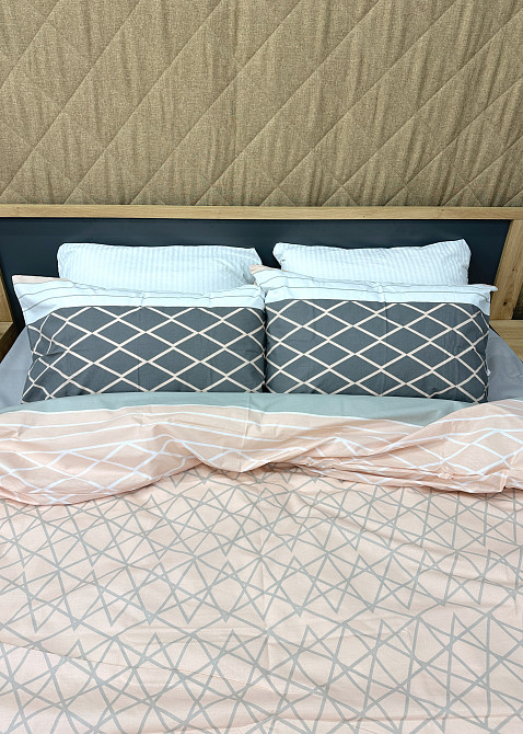 Комплект постельного белья Ранфорс, Decorator Cotton Collection Skagen Евро 220х200 персиковый с серым (88-124) Киев - изображение 6