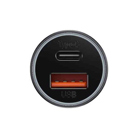 АЗП Baseus Golden Contactor Max Dual Fast Charger Car Charger U+C 60W Dark Gray Київ