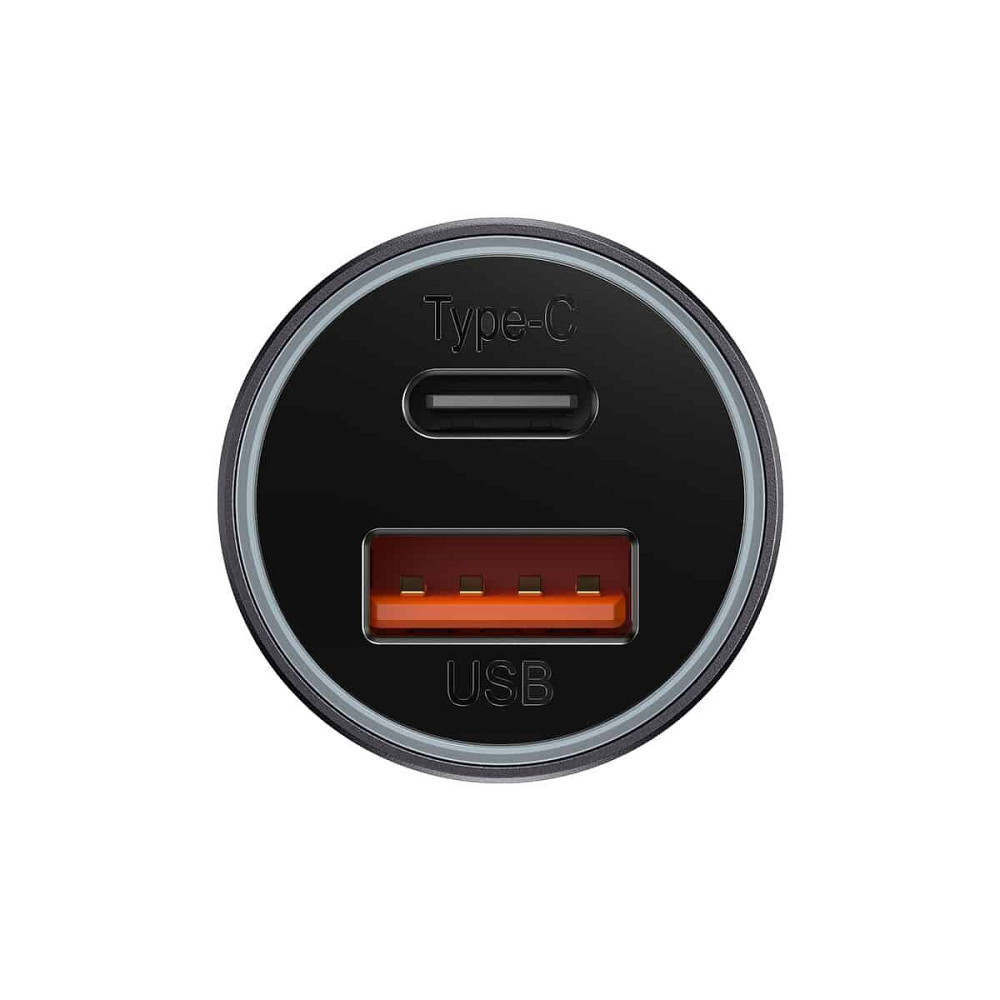 АЗП Baseus Golden Contactor Max Dual Fast Charger Car Charger U+C 60W Dark Gray Київ - фото 4
