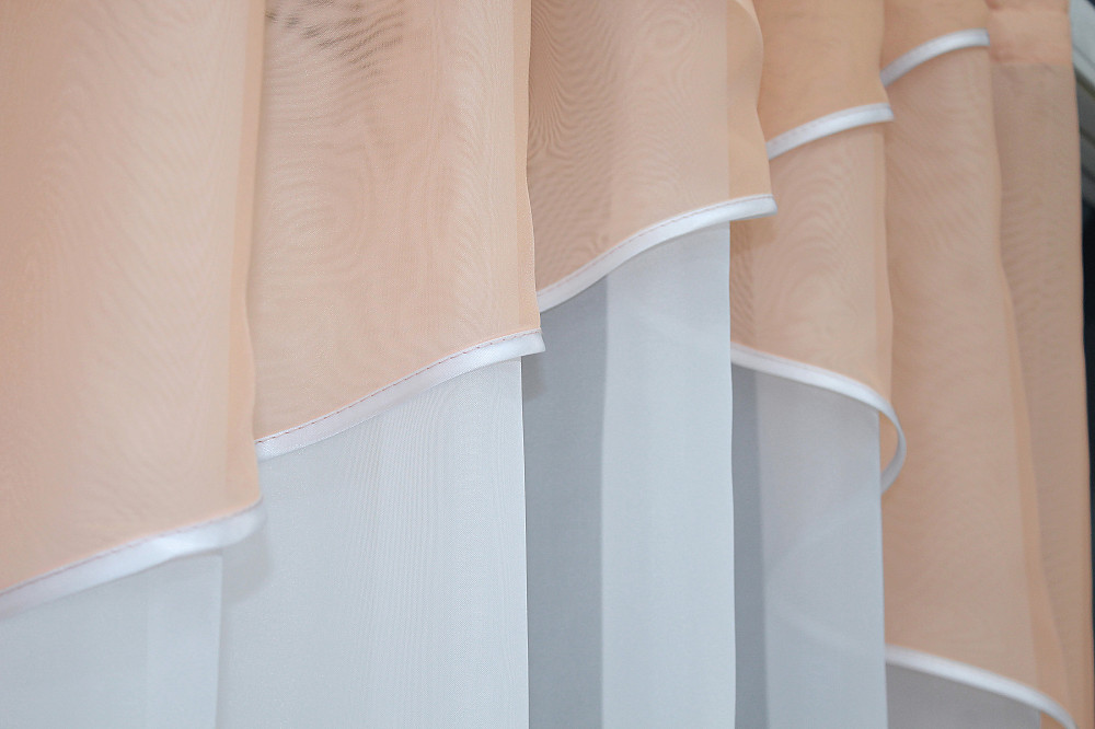 Кухонная тюль арка с ламбрекеном VR-Textil № 025к белый с персиковым 280х170 см (52-0694) Киев - изображение 4