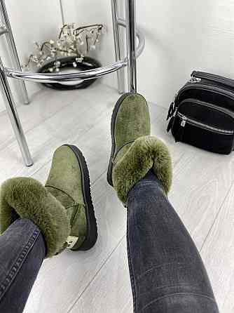 Угги жіночі Bella Paris зелений еко-замша зима ( -77) Коломыя