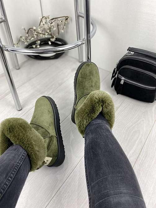 Угги жіночі Bella Paris зелений еко-замша зима ( -77) Коломыя - изображение 2