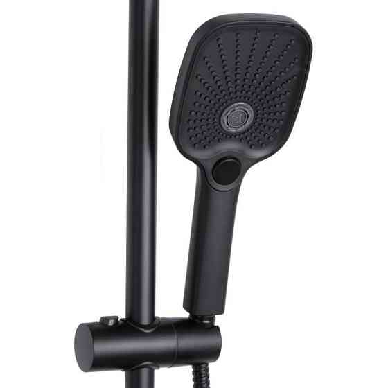 Душевая система из латуни Qtap Gemini на три потребителя (с изливом) QTGEM111BLM45686 Black Matt Харьков