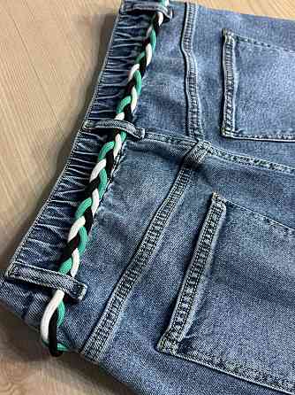 Шорти жіночі джинсові Moss 787 бермуди з резинкою на поясі великі розміри блакитні, блакитний, З6, 36, 102 см, 126 см Київ