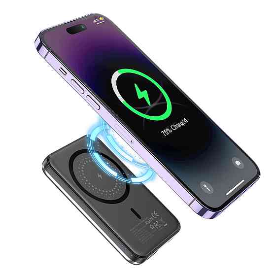 УМБ Choetech Magnetic Wireless 5000mAh 10W, USB-A,USB-C In/Out B655 mini silver Вінниця