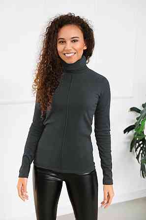 Жіноча тепла базова водолазка "Kelly" оптом| Батал 54-56, Графіт Київ