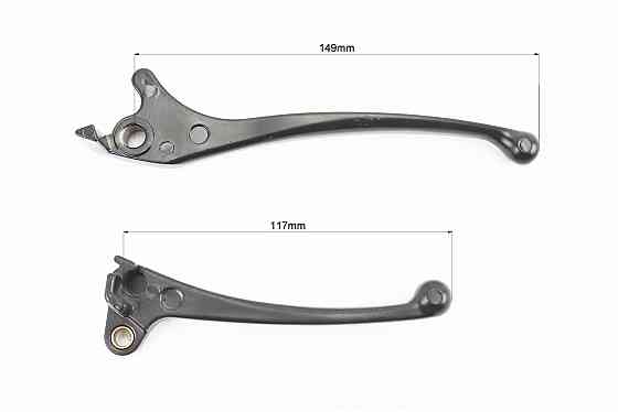 Важелі керма лівий, правий к-кт 2шт (під диск. / барабан. гальмо) Honda DIO, чорні Київ