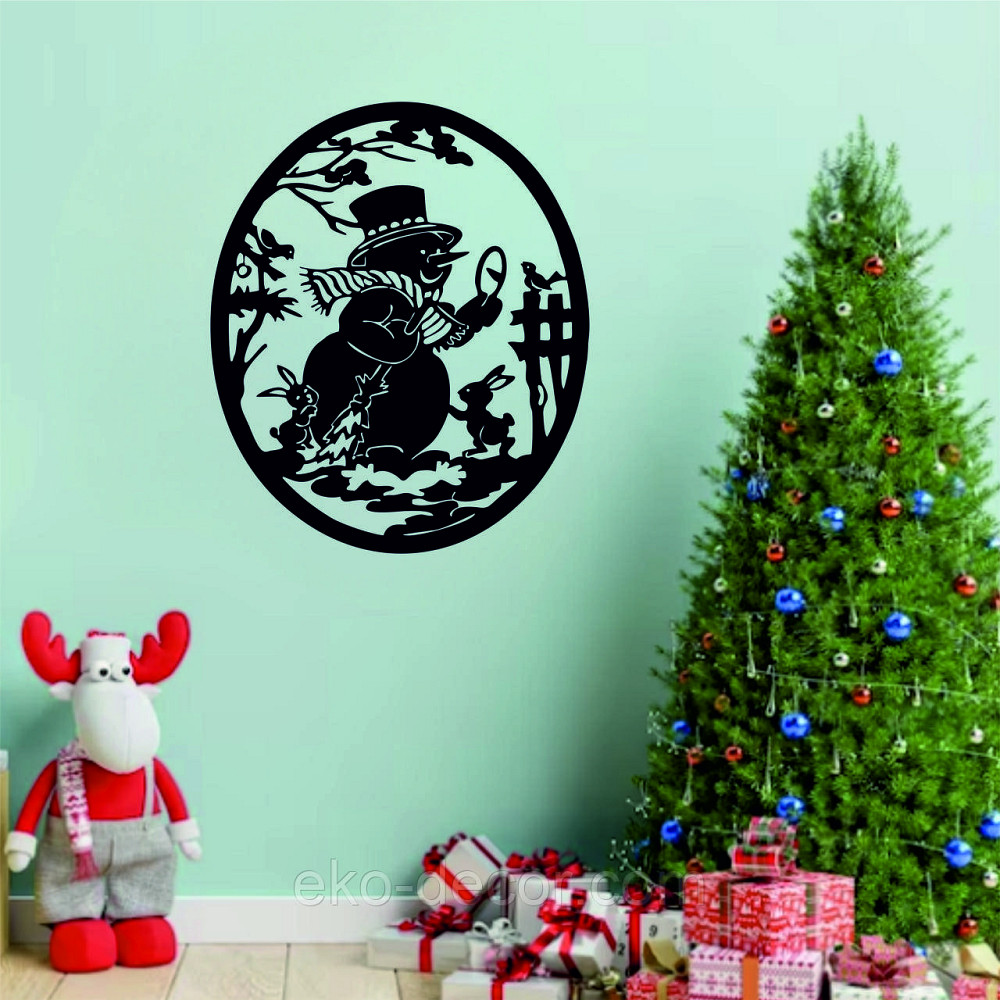 Декоративне настінне Панно «Сніговик», Декор на стену Київ - фото 4