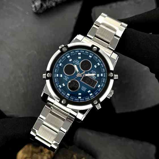 Skmei 1389BU Silver-Black-Blue Київ