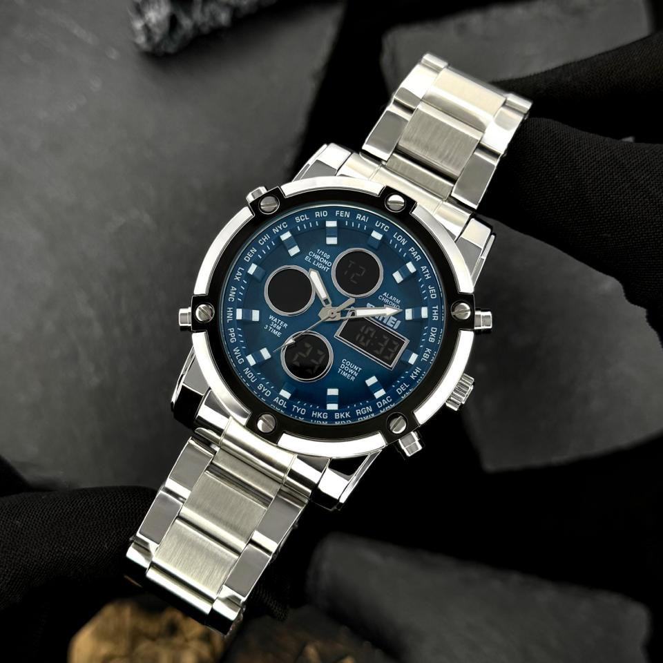 Skmei 1389BU Silver-Black-Blue Киев - изображение 5