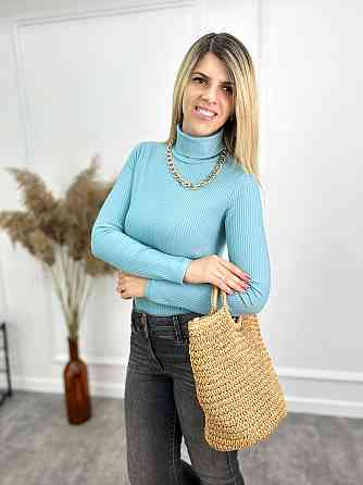 Жіночий гольф в рубчик "Made" оптом | Батал 54-56, Фісташковий Київ