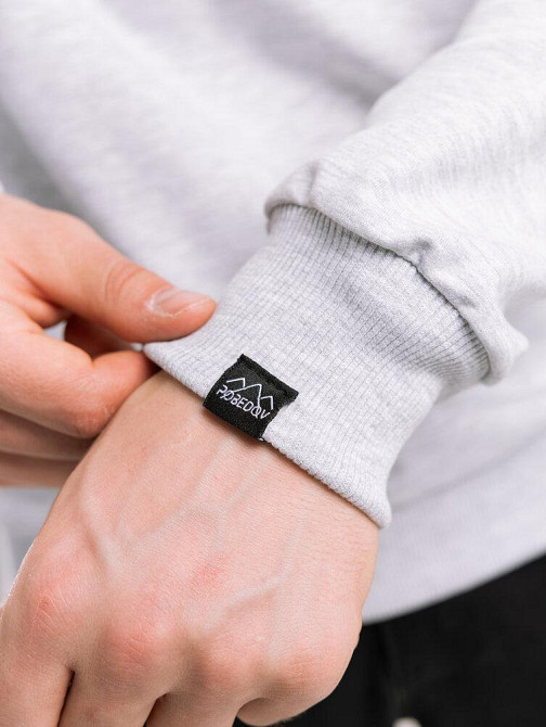 Світшот чоловічий однотонний сірий меланж Pobedov 001 Київ - фото 5