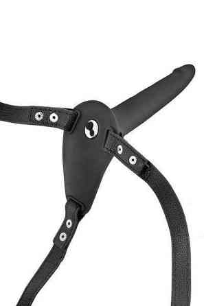 Страпон з вібрацією Fetish Tentation Vibrating Strap-On with Dildo Black Sex Aura Київ