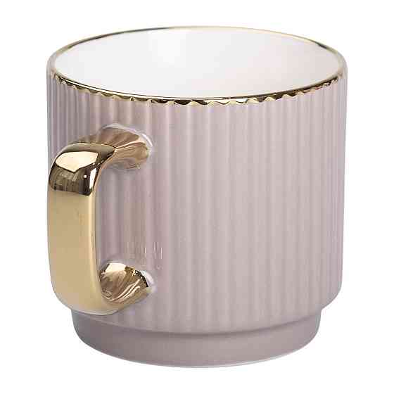 Чашка фарфоровая с золотым ободком и золотой ручкой 300 (мл) Кремовая RX-N231129CR Киев