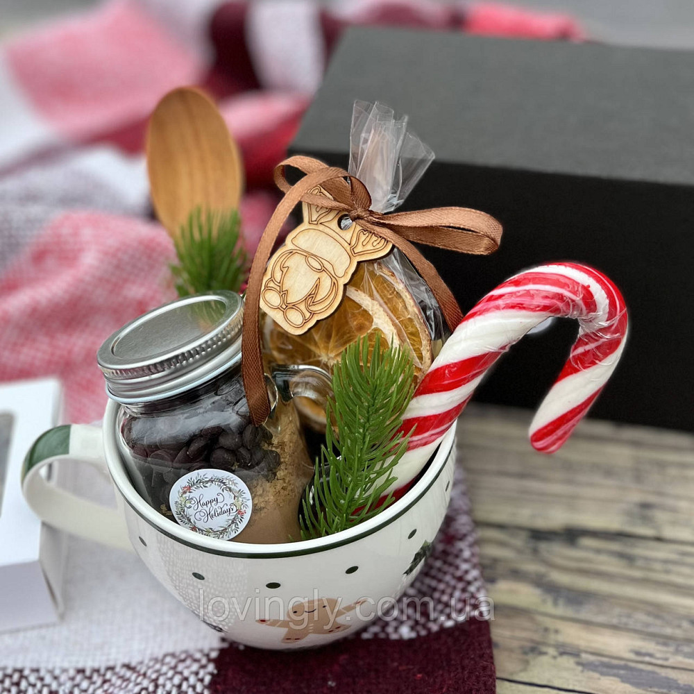 Компактний новорічний набір: чашка, гарячий шоколад, солодощі, свічка Сніжинка Ірпінь - фото 5