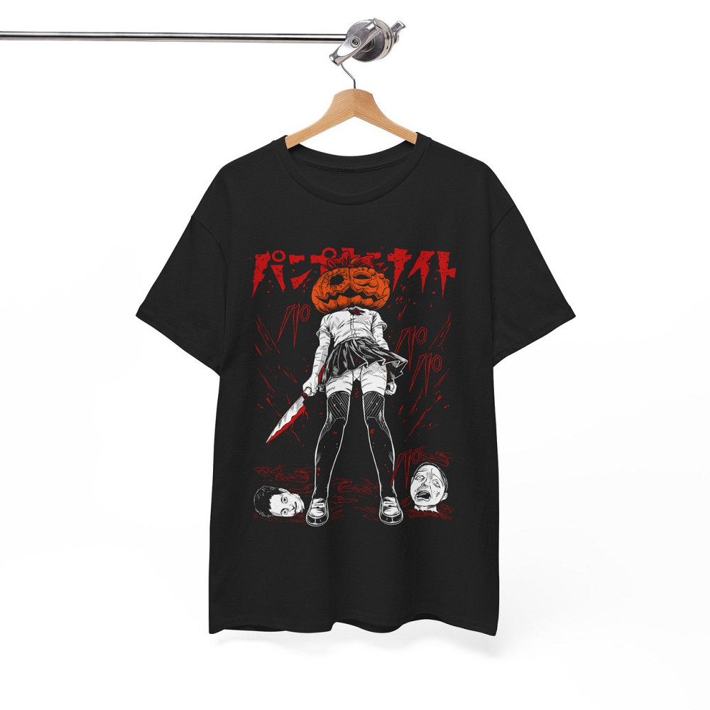 Футболка для хлопчика з аніме принтом Халловеен Пумпкін Нігхт Хоррор оверсайз (зріст від 165 до 180) Чорний AnimeJ0585m Дніпро - фото 7