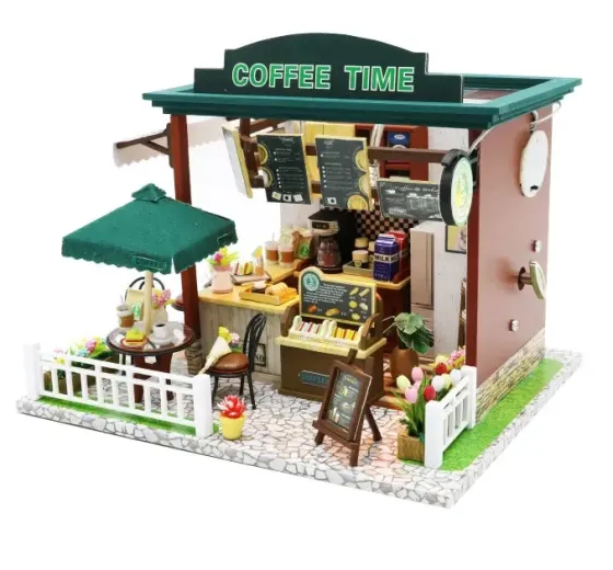 3D Румбокс DIY DollHouse "Coffee Time" кафе + Пилозахисний купол C006Z Київ