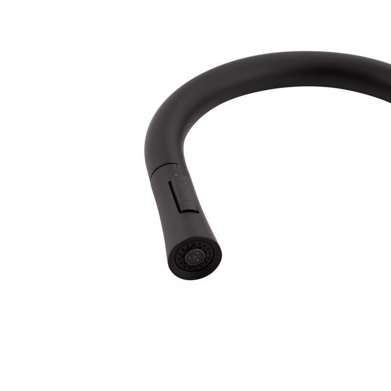 Смеситель для кухни Qtap Baruska с выдвижным изливом, нержавейка QTBAR9137103UB Black Matt Харьков - изображение 6