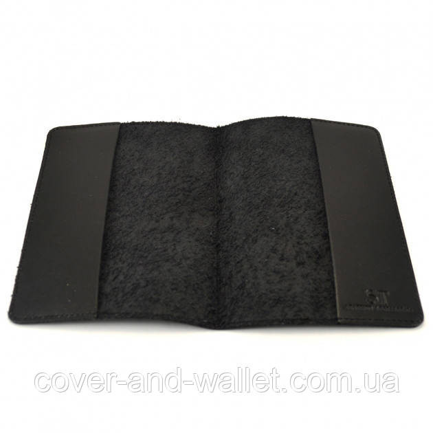 Стильная кожаная обложка на паспорт черного цвета ST Leather Киев - изображение 8