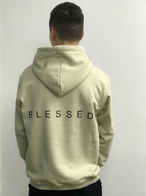 Тепла толстовка/худі унісекс із написом — BLESSED. Чернівці - фото 1