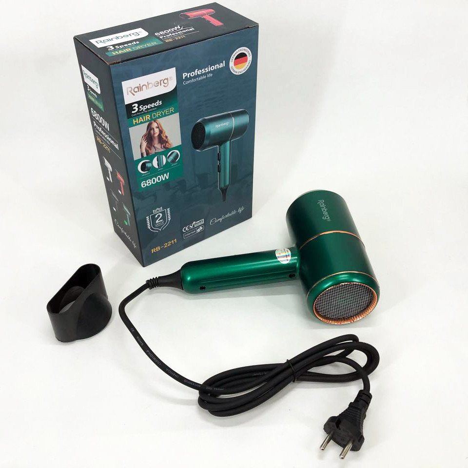 Профессиональный фен с ионизацией и термозащитой Rainberg, Хороший электрический фен KF-41 Львов - изображение 3
