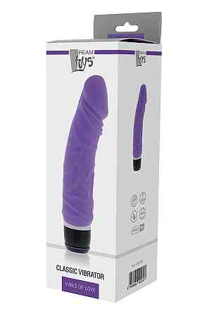 Класичний вібромасажер реалістичний на батарейках DreamToys VIBES OF LOVE, фіолетовий Sex Aura Київ