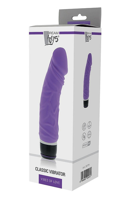 Вибромассажер классический реалистичный на батарейках DreamToys VIBES OF LOVE, фиолетовый Sex Aura Киев - изображение 1