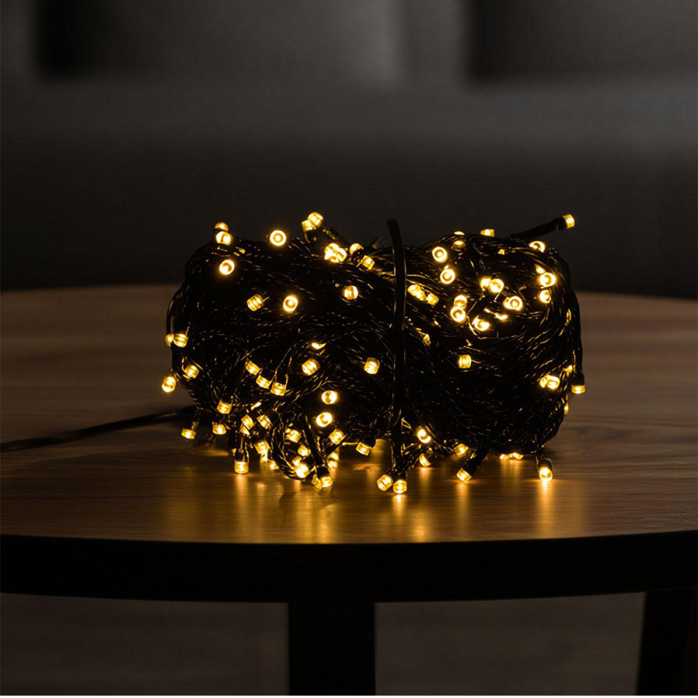 Garlando Новорічна гірлянда кімнатна нитка 18 м 180 LED кімнатна гірлянда чорний провід Жовте с Коломия - фото 1