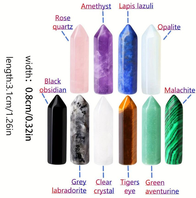 Набор из 10 шт. натуральных кристаллов в мешочке – для декора, медитаций и оберегов. Киев - изображение 3