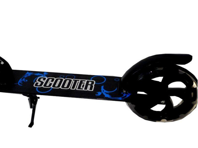 Дитячий складний самокат з великими колесами (20 см) Scooter 460. Чорно-синій колір Одеса - фото 7