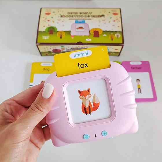 Детский интерактивный планшет для изучения английского языка, 112 карточек, Розовый / Говорящие карточки Киев