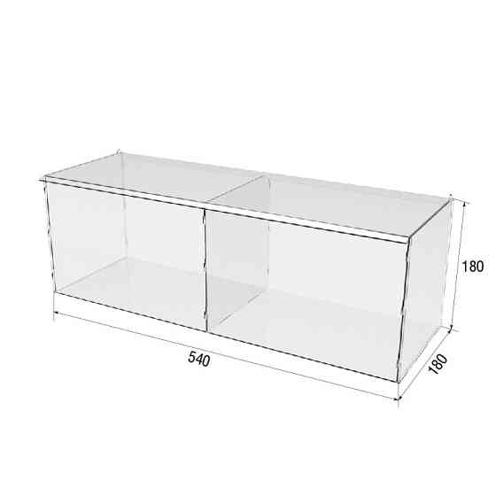 Коробка акрилова EKOSTAR 2 комірки 540х180х180 з кришкою Київ